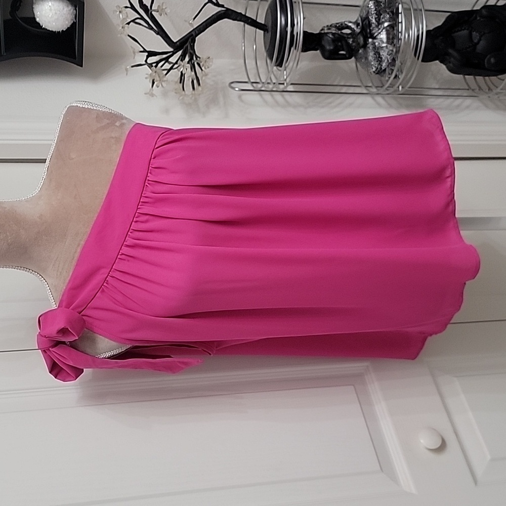 New York & Company, Size M, Bright Pink One Shoulder Blouse, NEW with Tag.